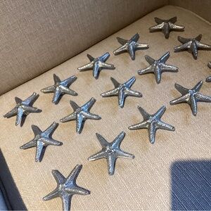 Laurey Silver-Toned Pewter Starfish conch  Drawer Pulls Knobs Set of 23